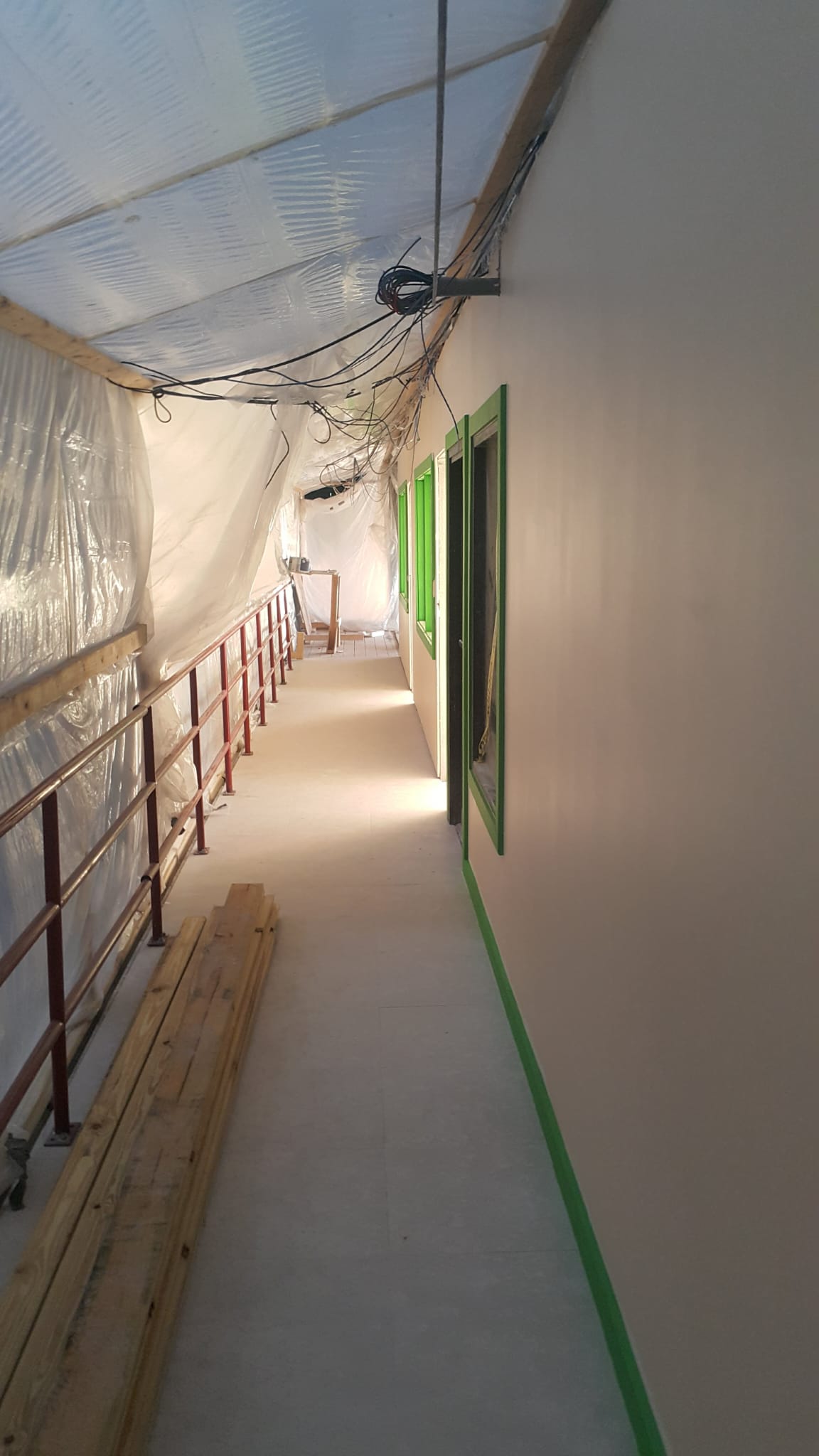 Interior corridor undergoing refurbishment