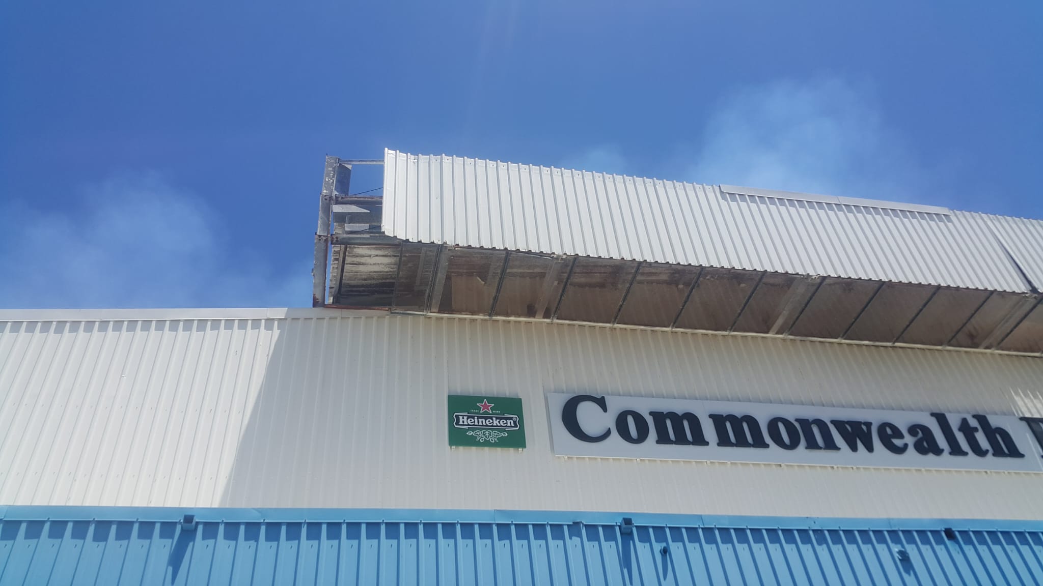 Commercial building roof and facade